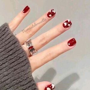 2/$16 Red Hearts Press On Nails